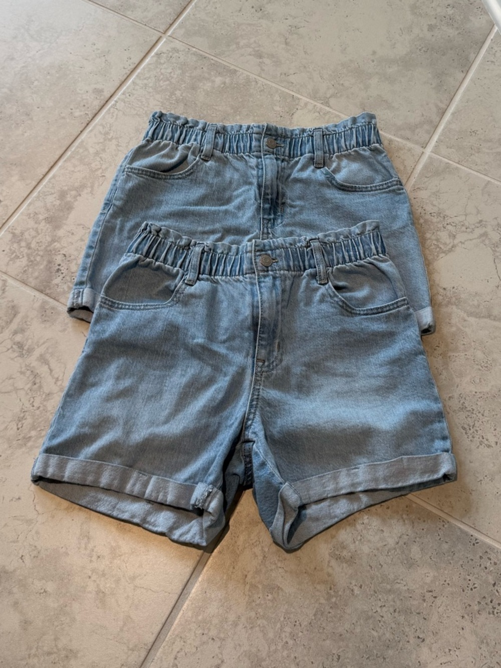 Cat & Jack Light Blue Paperbag Waist Denim Shorts
